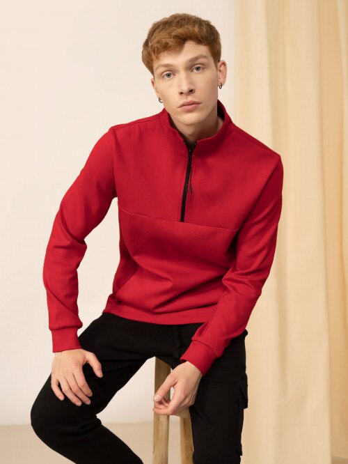 Men's pullover sweatshirt without hood