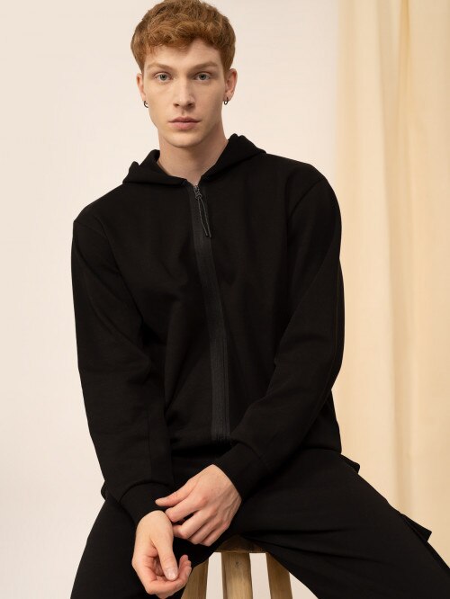 Men's zipup hooded sweatshirt