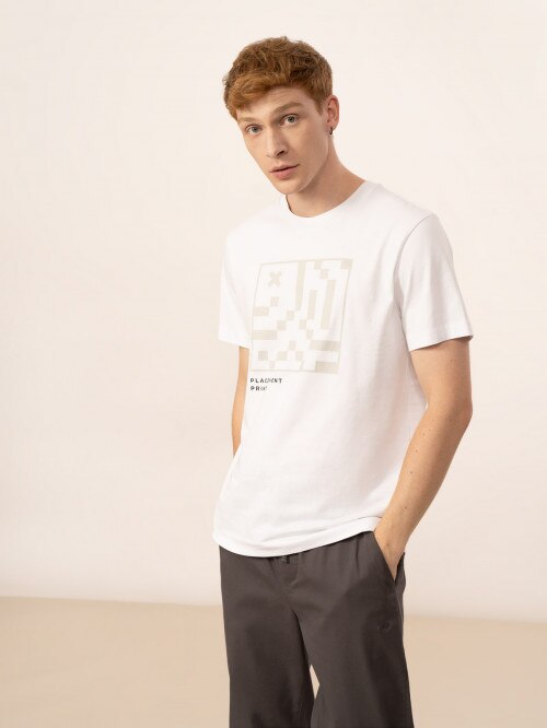 OUTHORN Men's Tshirt with print white