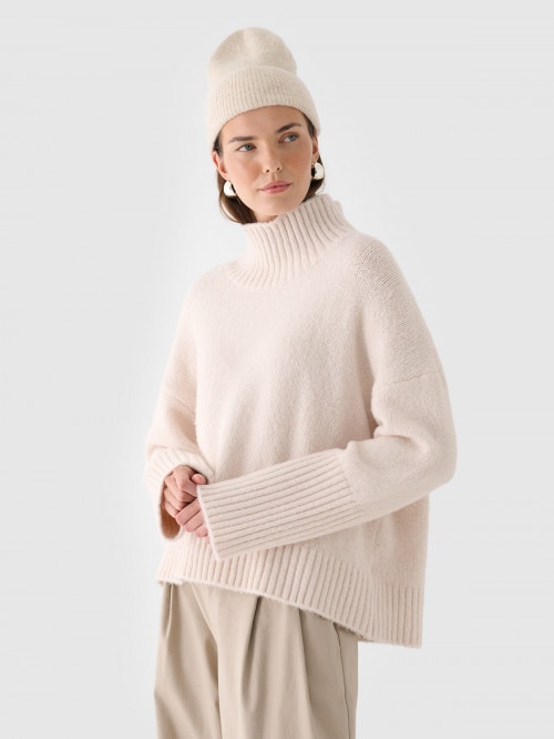 Women's oversize turtleneck with wool and alpaca