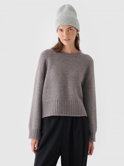 OUTHORN Women's sweater with wool and alpaca gray