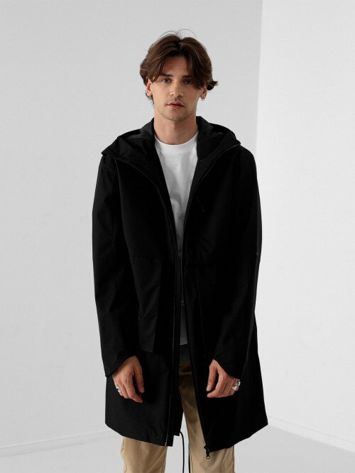 Men's rainproof parka deep black