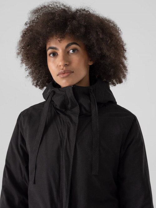 Women's parka jacket deep black