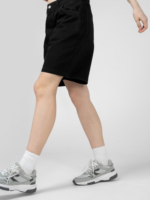 Women's denim shorts - black