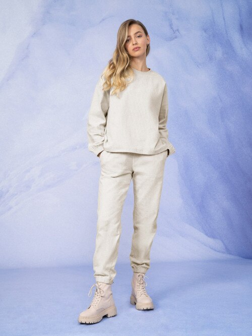 OUTHORN Women's corduroy trousers cool light gray