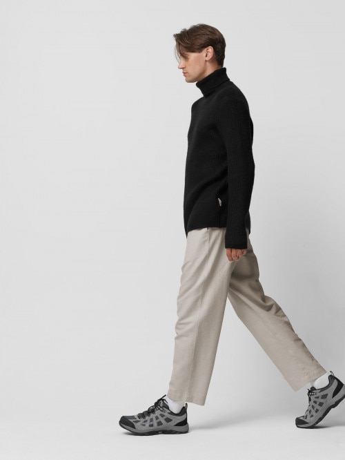 Men's woven linen trousers - beige
