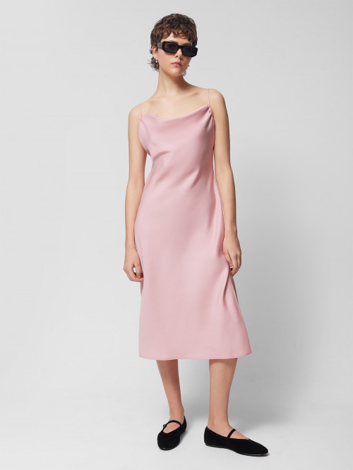 OUTHORN Midi lyocell dress pink