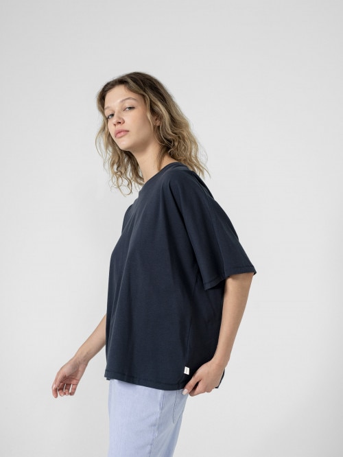 Women's plain T-shirt - navy blue