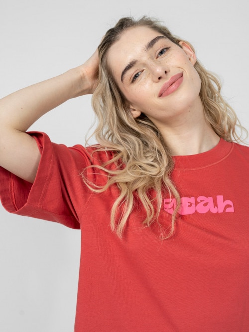 Women's oversize Tshirt with print  red