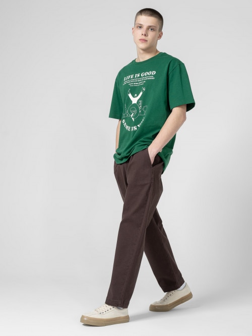 Men's oversize T-shirt with print - green