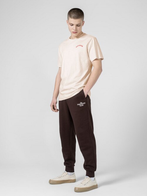 OUTHORN Men's Tshirt with embroidery  cream