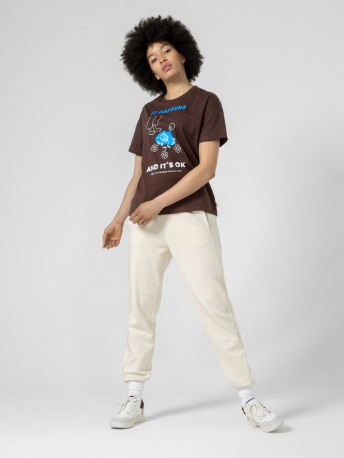 Women's T-shirt with print - brown