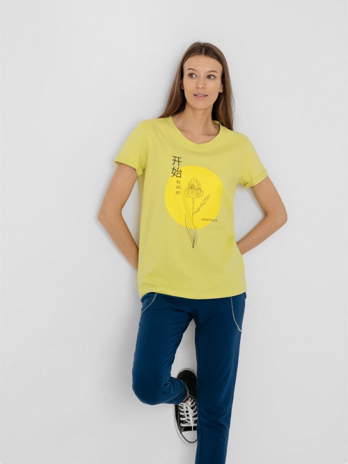 Women's tshirt with print navy green