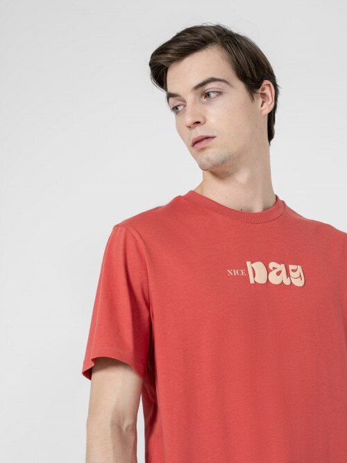Men's T-shirt with print - red