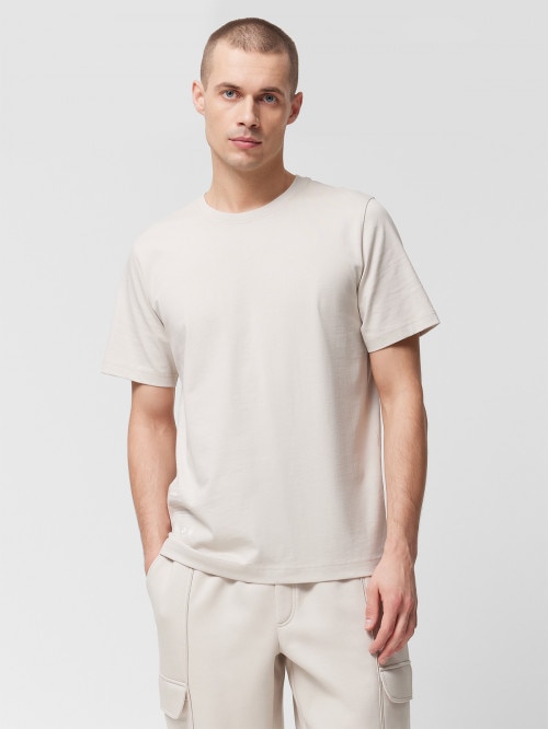 OUTHORN Men's tshirt with print cream