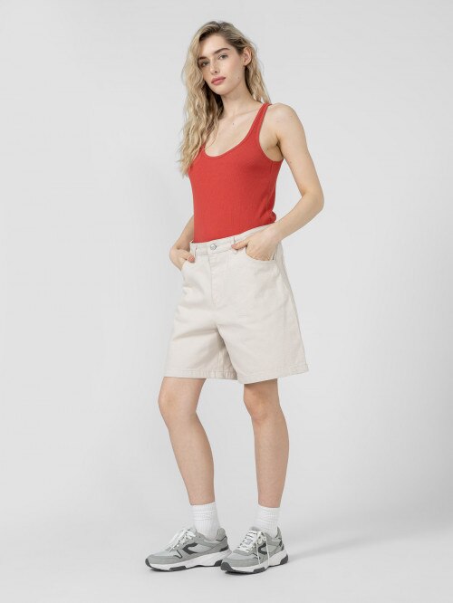 Women's ribbed top - red